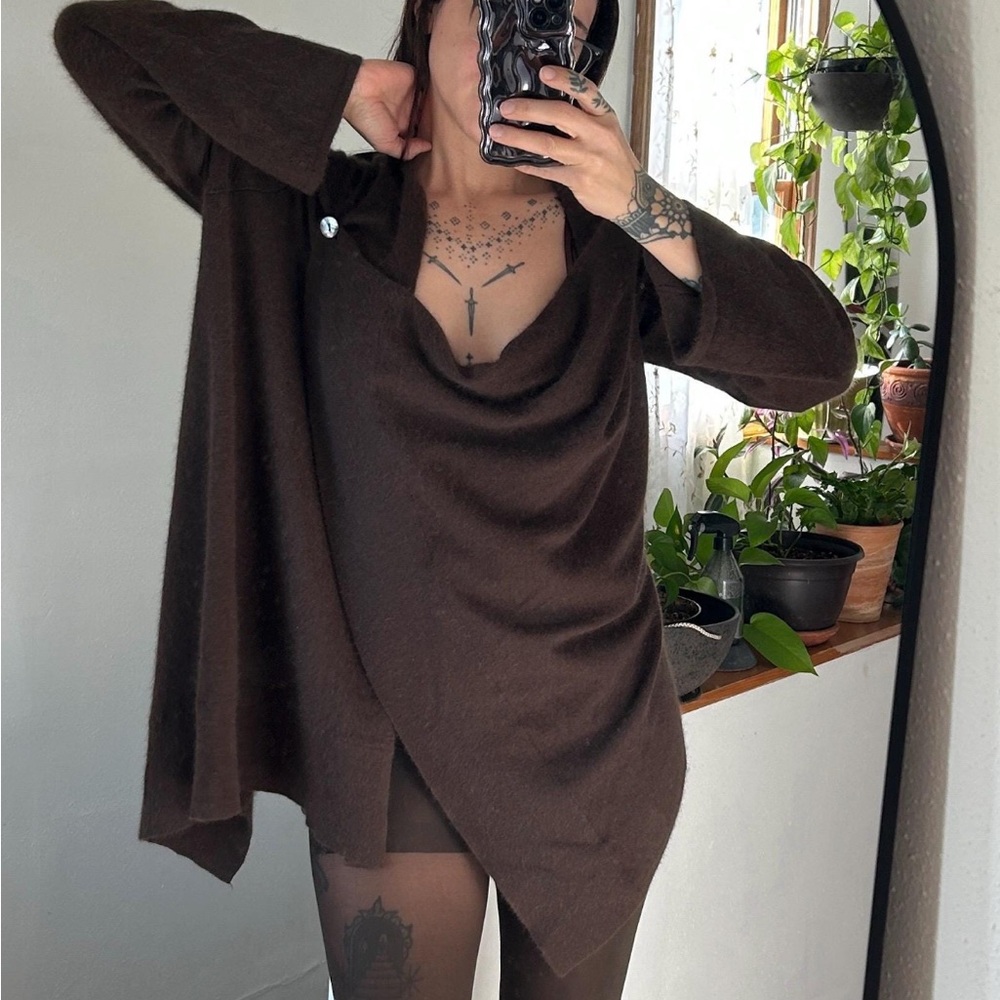 Cynthia Rowley Brown vintage brown angora cardigan